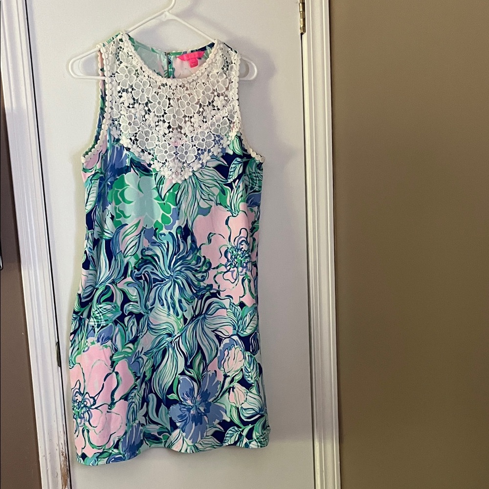 Lilly Pulitzer Sleeveless Floral Dress - Blue, Green, Pink